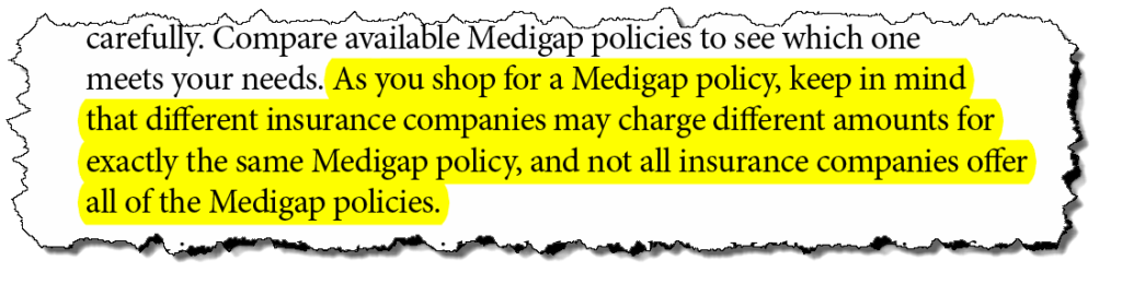 from Medicare's choosing a Medigap policy booklet